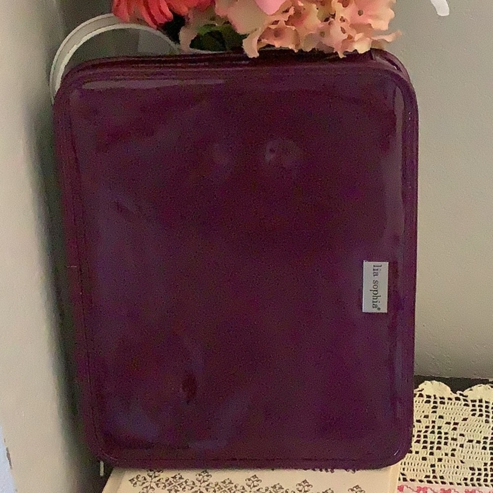 Elegant Burgundy and Beige Travel Case